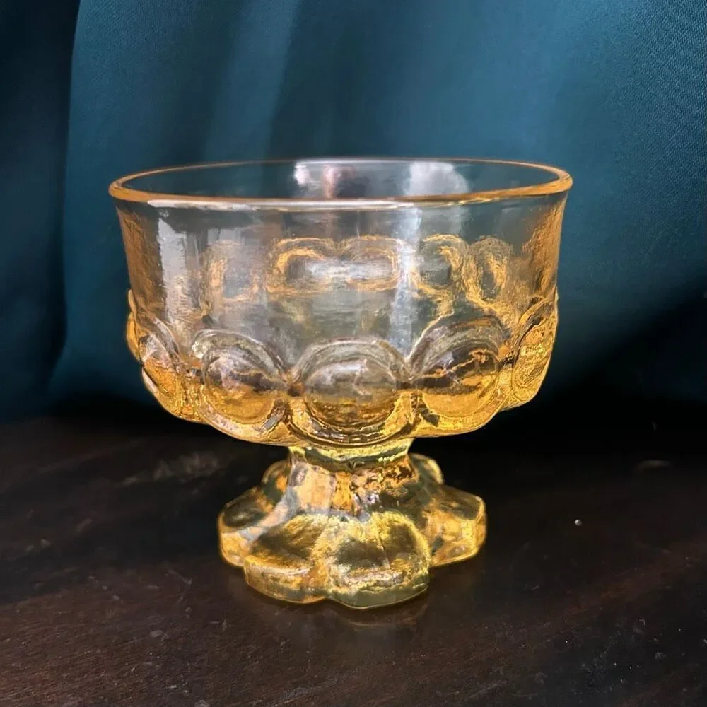 Vintage MCM Tiffin Goblet Glass Soy Candle Gilded Lounge
